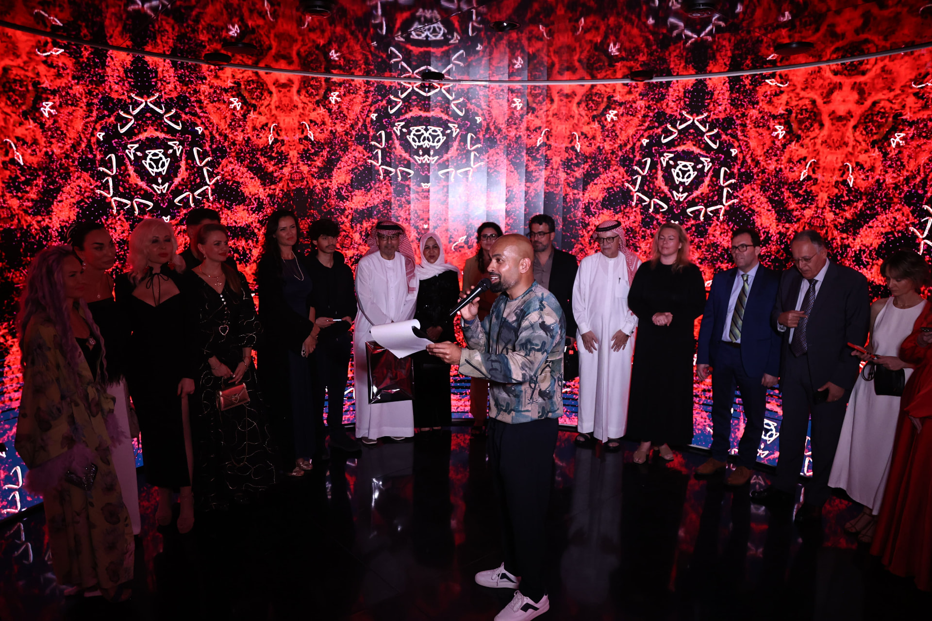 Guests gathered at an Art Privé evening