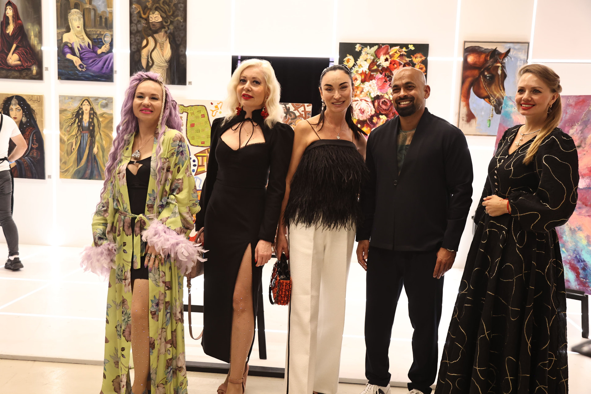 Artists and guests at an Art Privé group portrait