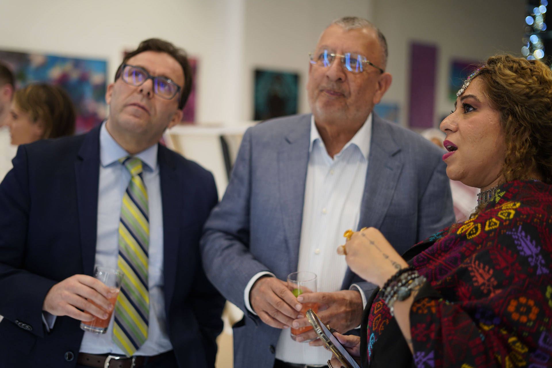 Collectors in discussion at an Art Privé salon
